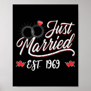 Poster Marié Est 1969 Mari Femme 56e Mariage An