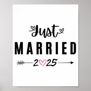 Poster Marié Est 2025 Mariage Lune De Miel Couples Et