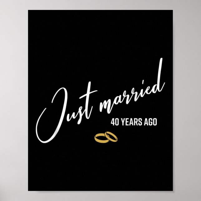 Poster Marié il y a 40 ans, drôle, 40ème Mariage Anniv (Devant)