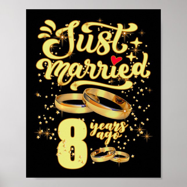 Poster Marié il y a 8 ans 8e anniversaire de Mariage (Devant)