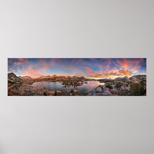 Poster Marie Lake Sunrise Panorama - sentier John Muir (Devant)
