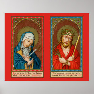Poster Marie, Mater Dolorosa & Jésus, Ecce Homo