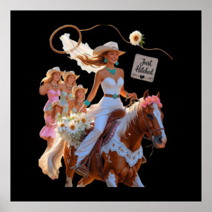 Poster Mariée Cowgirl – Promenade d'été vers l'amour