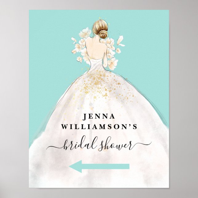 Poster Mariée dans Gown Welcome Sugn (Devant)