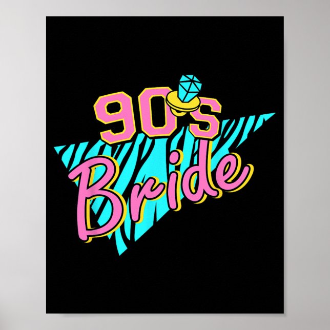 Poster Mariée des années 90 Demoiselle d'honneur Rétro Éq (Devant)