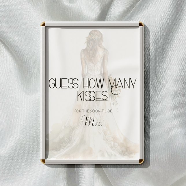 Poster Mariée devinez combien de baisers jeu de nuptiale (Créateur téléchargé)