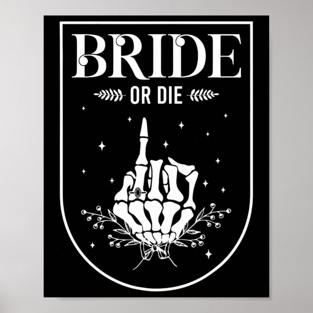 Poster Mariée D'Halloween Ou Die Gothique Bachelorette Pa (Devant)
