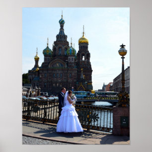 Poster Mariée et chambre à Saint-Pétersbourg, Russie, Egl