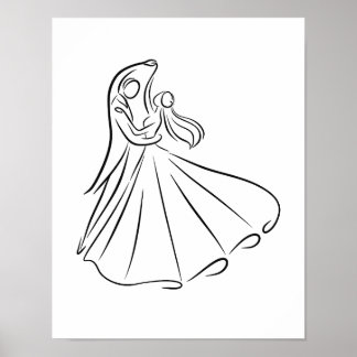 Poster "Mariée et Mariage de chambre première danse art