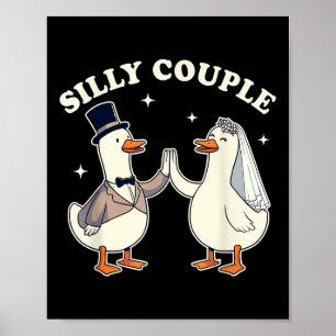 Poster Mariée et marié Silly Goose Mariage Enterrement de
