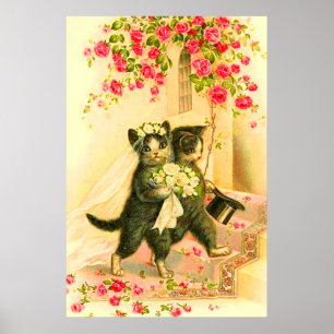 Poster mariée et mariée chaton