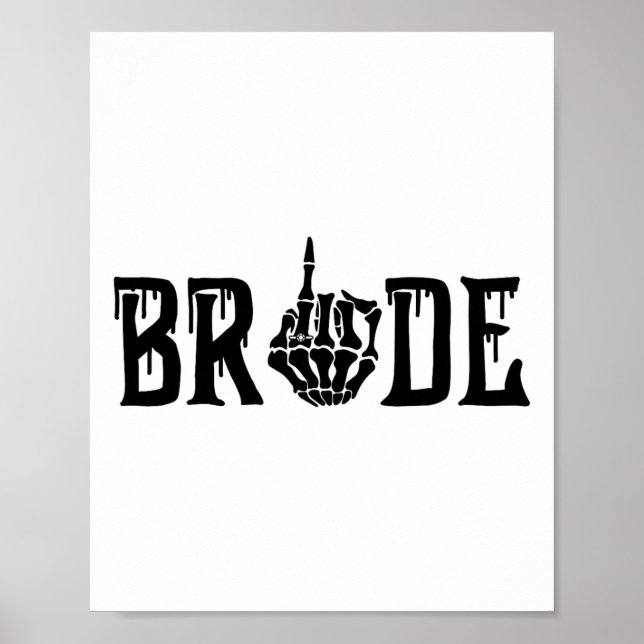 Poster Mariée Groom Skeleton main Halloween Mariage Bache (Devant)