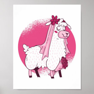 Poster Mariée LLama sans drame Mariage drôle Cadeau de do