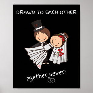 Poster Mariée mariage Et Se Réunir Pour Toujours