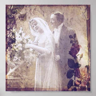 Poster Mariée vintage et salle