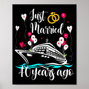 Poster Mariés depuis 40 ans Croisière pour les 40 ans de