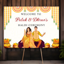 Marigold Joint Haldi cérémonie signe de bienvenue