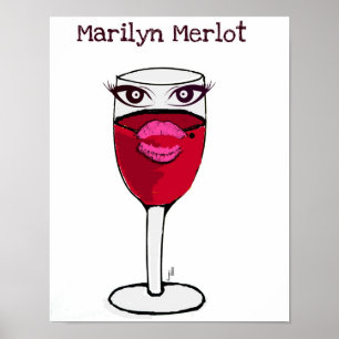 Poster Marilyn Merlot Verre rouge Imprimer