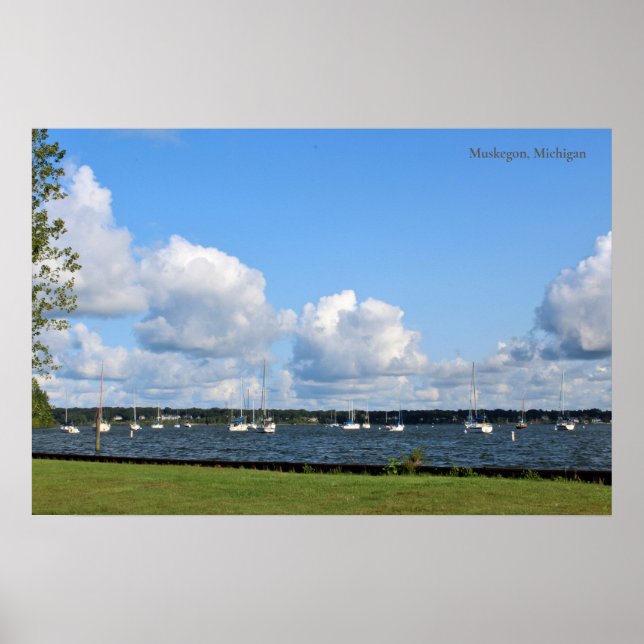 Poster Marina à Muskegon, Michigan (Devant)