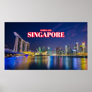Poster Marina Bay At Night 2 - Singapour