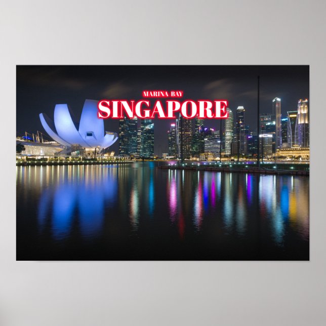 Poster Marina Bay At Night 3 - Singapour (Devant)