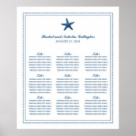 Poster Marine Bleu Graceful Starfish 20 x 24 Seating Char