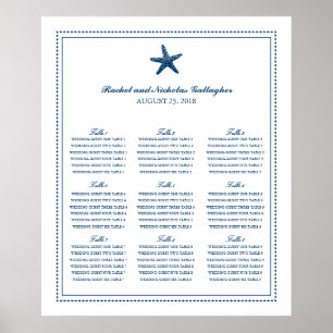 Poster Marine Bleu Graceful Starfish 20 x 24 Seating Char