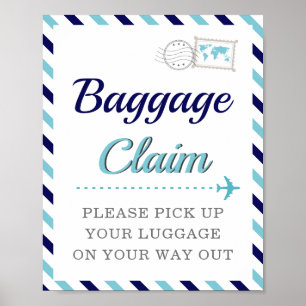 Poster Marine Blue Bagages Revendication Voyage Ligne Fav