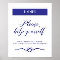 Marine Blue Dames Salle de bain Panier Mariage nau