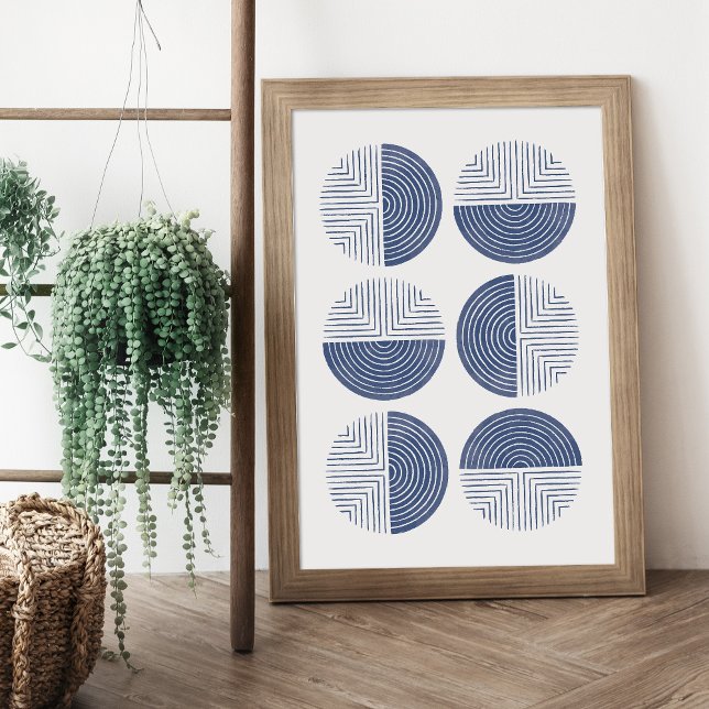 Poster Marine Blue Modern Circle Géométrique Art Imprimer (Créateur téléchargé)