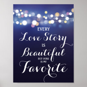 Poster Marine Chaîne de lumières Chaque histoire d'amour 
