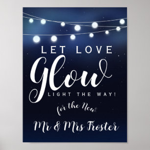 Poster Marine Chaîne de lumières Laisser l'amour fêter ma