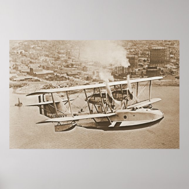 Poster Marine Seaplane PN9 Flying Coastline (Devant)