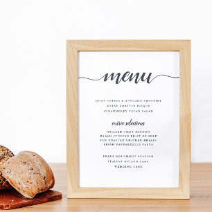 Poster Marine & White Calligraphy Panneau Menu personna