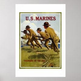 Poster Marines Des États-Unis — Soldats De La Mer