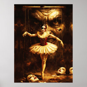 Poster Marionnette de Ballerine Effrayante Art de Marionn