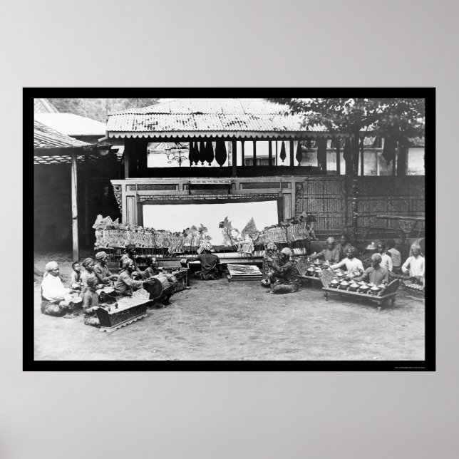 Poster Marionnettes Jouer Java Indonésie 1898 (Devant)