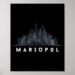 Poster Mariupol Ukraine Drapeau Ville Ukrainienne Cyrilli