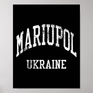 Poster Mariupol Ukraine Rétro Années 70 Style Sportif Uni