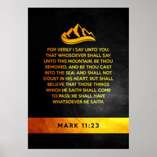 Poster Mark 11:23 Verse de la Bible