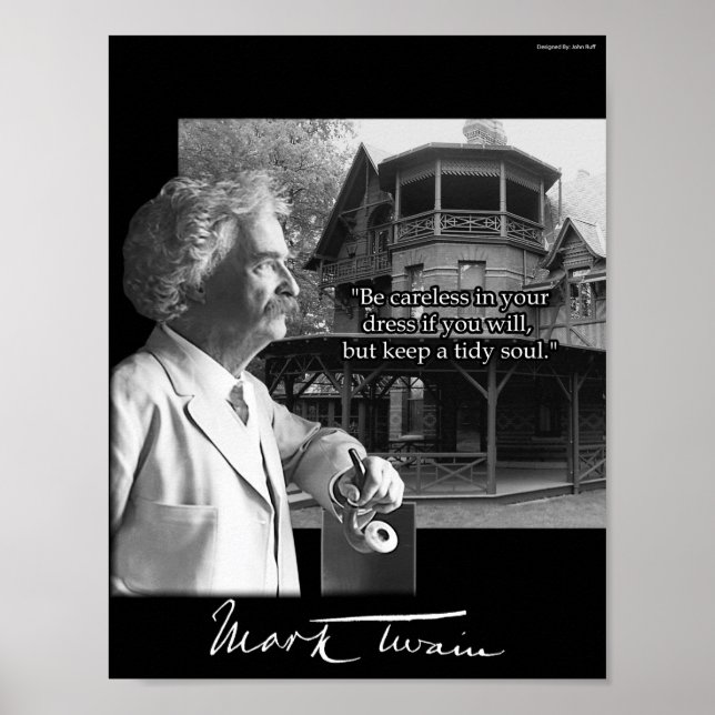 Poster Mark Twain : Conception personnalisée avec diverse (Devant)
