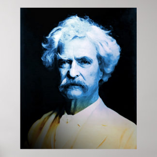 Poster Mark Twain en bleu