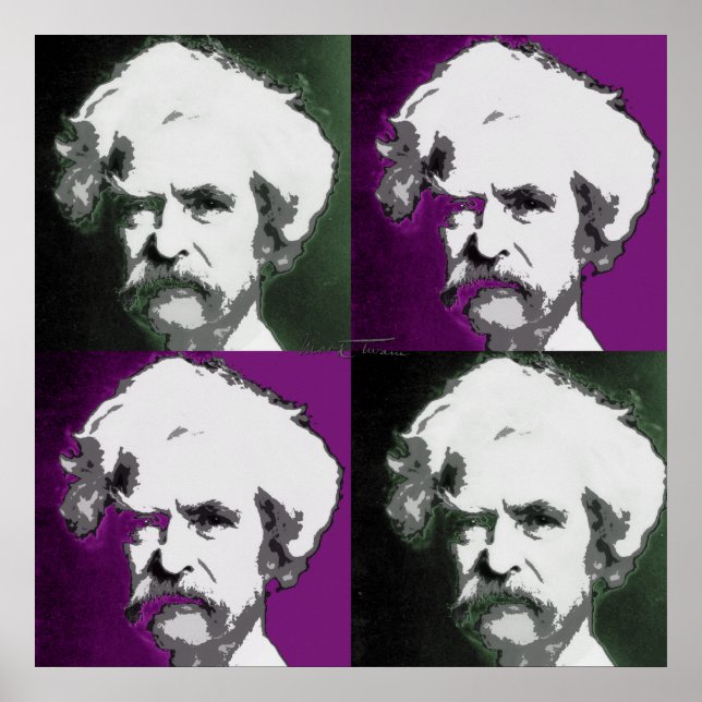 Poster Mark Twain Pop Art Imprimer (Devant)