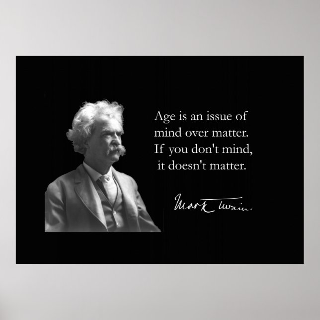 Poster Mark Twain sur le vieillissement (Devant)