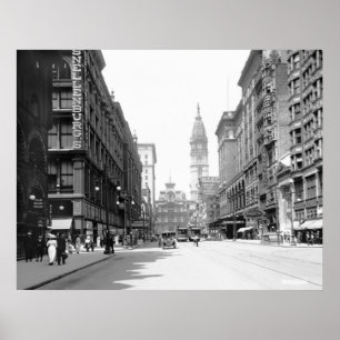 Poster Market Street, Philly, 1910s