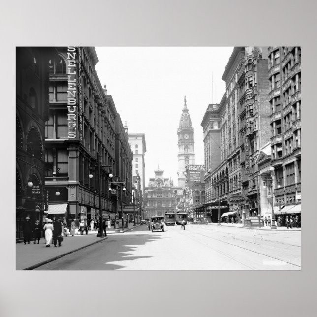 Poster Market Street, Philly, années 1910 (Devant)