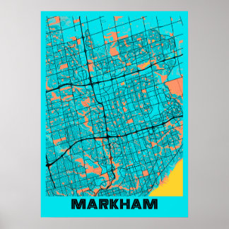 Poster Markham - Carte de la ville de Canada Gloria