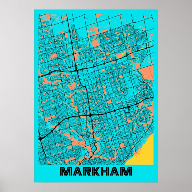 Poster Markham - Carte de la ville de Canada Gloria (Devant)