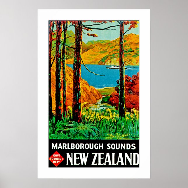 Poster Marlborough Sounds Nouvelle-Zélande (Devant)