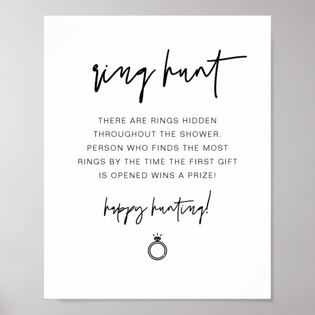 Poster MARLO Bague Moderne Boho Hunt Jeu de Baby Shower d (Devant)